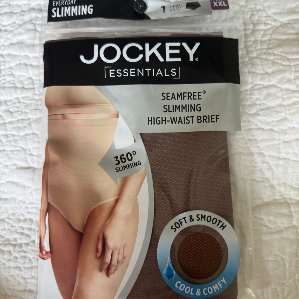 NWT Size XXL Jockey Essentials Seamfree Slimming High-Waist Brief - Brown